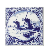 Tegel Twee Molens - Delfts blauw