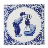 Tegel Kussend Paar - Delfts Blauw