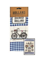Souvenir Theedoek - Keukendoek Fiets - Delftsblauw