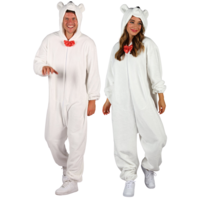 Onesie Dierenkostuum - IJsbeer Pluche - Volwassenen Onesie Dierenkostuum - IJsbeer Pluche - Volwassenen