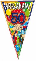 Mega Puntvlag - Abraham 50 jaar - 90 x 150 cm Mega Puntvlag - Abraham 50 jaar - 90 x 150 cm