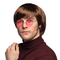 Heren Pruik - John Lennon Bruin Kort - Jaren 60 & 70 Hippie Heren Pruik - John Lennon Bruin Kort - Jaren 60 & 70 Hippie