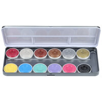 Superstar Waterschmink Palet - Schimmer en Pastel - 12 kleuren Superstar Waterschmink Palet - Schimmer en Pastel - 12 kleuren