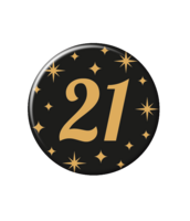 Button Classy - 21 jaar - Zwart-Goud