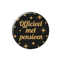 Button Classy - Pensioen - Zwart-Goud