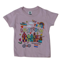 T-shirt Roze - Amsterdam Travel - Katoen - Kinderen