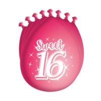 Sweet 16 Ballonnen - 8 stuks Sweet 16 Ballonnen - 8 stuks