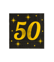 Servetten Classy - 50 jaar - Zwart-Goud - 16 stuks Servetten Classy - 50 jaar - Zwart-Goud - 16 stuks