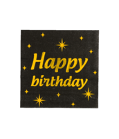 Servetten Classy - Happy Birthday - Zwart-Goud - 16 stuks