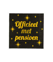 Servetten Classy - Pensioen - Zwart-Goud - 16 stuks