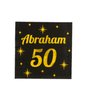 Servetten Classy - Abraham 50 - Zwart-Goud - 16 stuks Servetten Classy - Abraham 50 - Zwart-Goud - 16 stuks