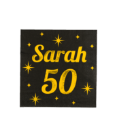 Servetten Classy - Sarah 50 - Zwart-Goud - 16 stuks Servetten Classy - Sarah 50 - Zwart-Goud - 16 stuks