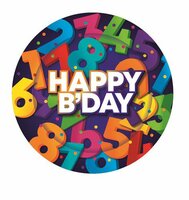 Bordjes Cijfers Happy Birthday - 8 stuks