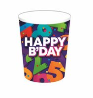 Bekertjes Cijfers Happy Birthday - 8 stuks
