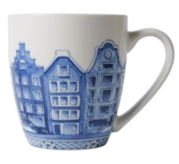 Souvenir Mok - Koffiemok Grachtenpanden - Delftsblauw