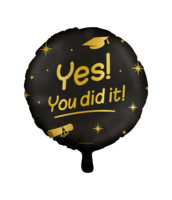 Folieballon - Geslaagd Yes You Did It - 45 cm - Helium- en Luchtvulling Folieballon - Geslaagd Yes You Did It - 45 cm - Helium- en Luchtvulling