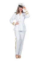 Navy Officier Kostuum Luxe Wit - Dames