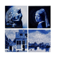 Onderzetters - Delfts Blauw Vermeer - 4 stuks