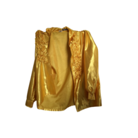 Tweedekans - zo goed als nieuw - Ruches Blouse Geel Satijn - maat 56