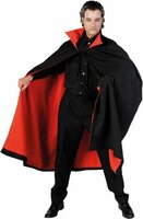 Dracula Cape - Deluxe Zwart-Rood - Halloween - Volwassenen Dracula Cape - Deluxe Zwart-Rood - Halloween - Volwassenen