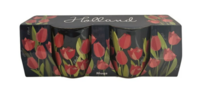 Souvenir Mokken - Beker Holland Tulp - Zwart-Rood - 2 stuks