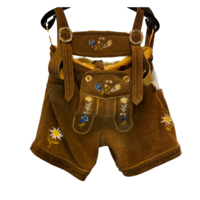 Tweedekans - nieuw - Dames lederhosen kort lichtbruin - Maat S