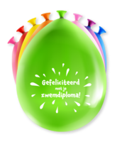 Ballonnen Gefeliciteerd Zwemdiploma - 8 stuks