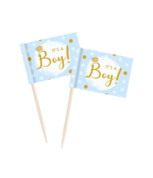 Geboorte Jongen - Cocktail Prikkers It's A Boy - 50 stuks Geboorte Jongen - Cocktail Prikkers It's A Boy - 50 stuks