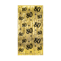  Deurgordijn Classy - 80 jaar - Zwart-Goud