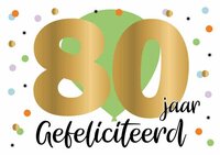 Wenskaart - Daisy - 80 jaar Gefeliciteerd
