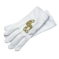 Handschoenen Wit - Sint en Kerstman - Geborduurd - Volwassenen Handschoenen Wit - Sint en Kerstman - Geborduurd - Volwassenen