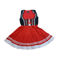 Tweede kans - Nieuw - Dirndl Jurk Oktoberfest - Zwart-Rood - 2-delig - Dames - Maat 38
