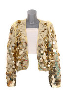 Paillettenjas Kort Goud - Jaren 80 & 90 Disco - Dames