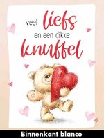 Wenskaart XL - Veel Liefs Dikke Knuffel - Met Envelop Wenskaart XL - Veel Liefs Dikke Knuffel - Met Envelop