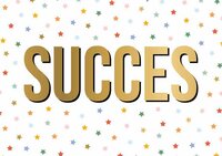 Wenskaart - Daisy - Succes - Gouden envelop.