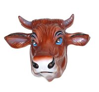 Dieren Masker - Koe Bruin - Plastic - Volwassenen