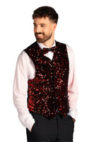 Paillettenvest - Rood-Zwart - Heren Paillettenvest - Rood-Zwart - Heren