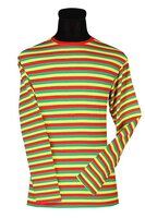 Gestreepte Shirt Carnaval - Lange Mouw - Geel-Rood-Groen Gestreepte Shirt Carnaval - Lange Mouw - Geel-Rood-Groen