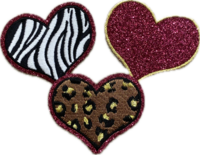 Embleem Oeteldonk - Hartjes Roze 3 stuks Embleem Oeteldonk - Hartjes Roze 3 stuks
