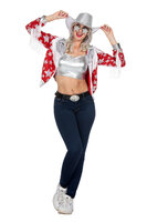 Cowgirl Glamorous Pailletten Jasje Sterren - Rood-Wit - Dames Cowgirl Glamorous Pailletten Jasje Sterren - Rood-Wit - Dames