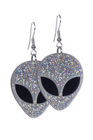 Oorbellen Alien - Zilver Glitter - Space Vrouw