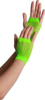 Net Handschoenen - Kort Model - Neon Groen - Elastaan