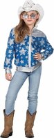 Cowgirl Glamorous Pailletten Jasje Sterren - Blauw-Wit - Meisjes Cowgirl Glamorous Pailletten Jasje Sterren - Blauw-Wit - Meisjes
