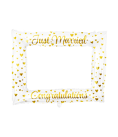 Huwelijk Photo Frame - Just Married - Goud-Wit