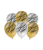 Ballonnen Safari - Zebra - 6 stuks Ballonnen Safari - Zebra - 6 stuks