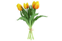 Kunstboeket Tulpen - Kunstbloem Geel en Oranje - 5 Stuks