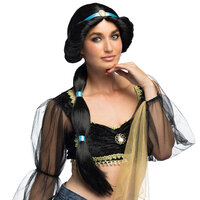 Dames Pruik - Aisha Zwart - 1001 Nacht Sprookjes Dames Pruik - Aisha Zwart - 1001 Nacht Sprookjes