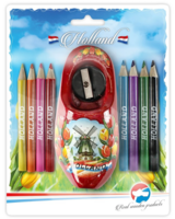 Klomp Puntenslijper Met Kleurpotloden - Rood - Molen 