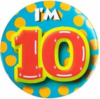 Button Kleurrijk - Verjaardag - 10 Jaar