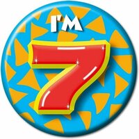 Button Kleurrijk - Verjaardag - 7 Jaar